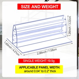 OIIKI 12PCS Self Adhesive Sneeze Guard Holder, Acrylic Panels Holder, to Fasten & Line Up Plexiglass Panels & Acrylic Sheets from 1/8" to 1/4" Thick