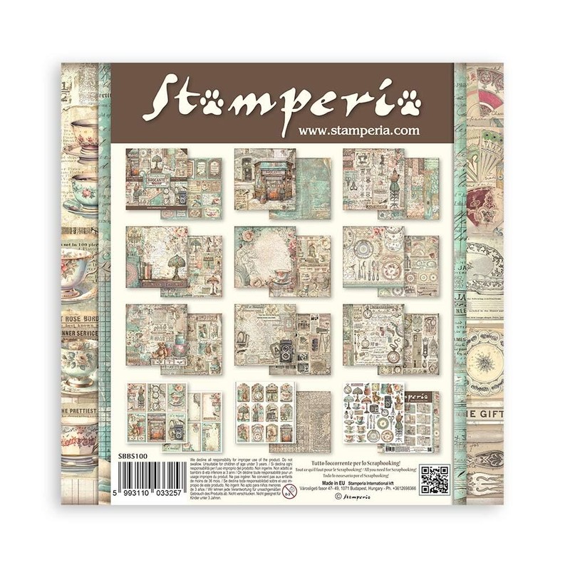 Stamperia Scrapbooking Small Pad 10 Fogli cm 20,3 X 20,3