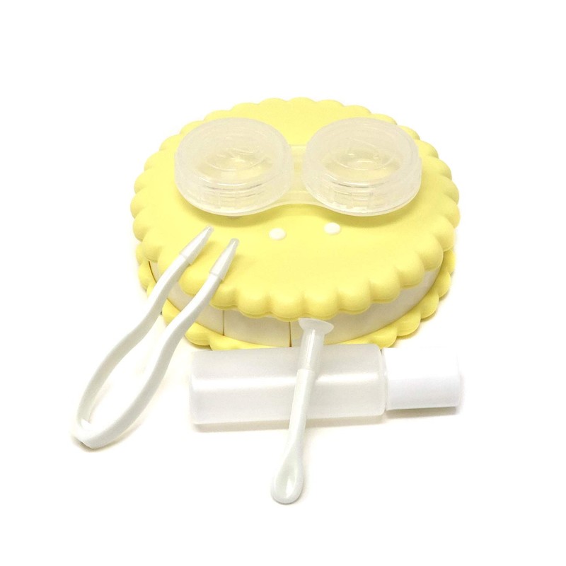 Honbay Cookie Shaped Contact Lens Case Travel Contact Lens Box