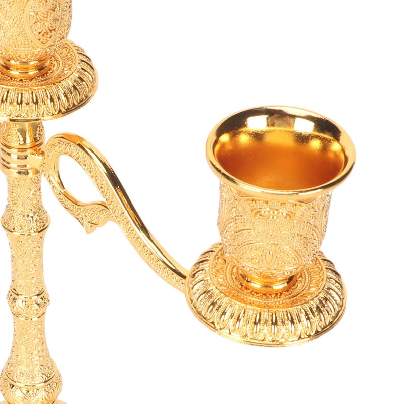 3 Arms Alloy Candelabra Vintage Style Elegant Candlestick Holder for