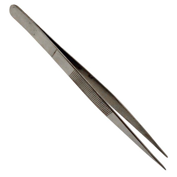 ToolUSA 6" Long Medium Capacity Diamond Tweezers With Straight, Pointed Tips And Textured Grip: S1-08542-Z02 : (Pack of 2 Pcs.)