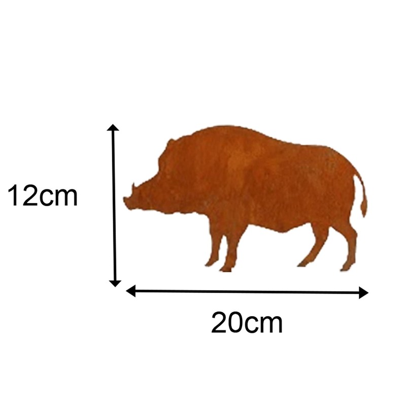 Storm's Gartenzaubereien Garden Stake Wild Boar Figures with Fir Trees