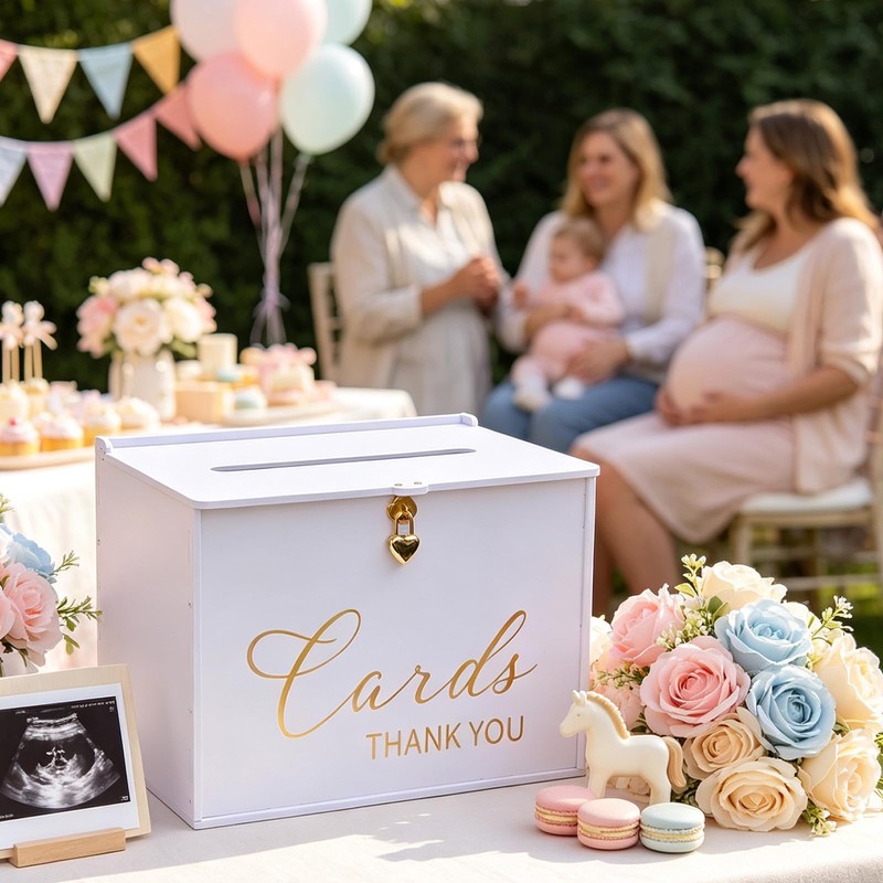 Extra Large Card Box with Lock & Slot, Big Wedding