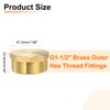 sourcing map Brass Outer Hex Thread Fittings, G1-1/2 Male Brass