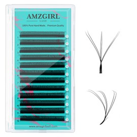 Cashmere Volume Eyelashes, 6DW Prefabricated Eyelash Extension, Fast Blooming Volume Eyelash Extension, Mixed Tray/Single Length, C Curl for Eyelash Technicians (11 mm)