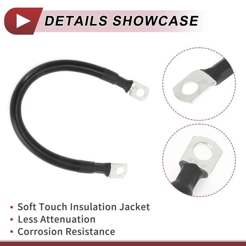 HEROFFIX 1 Pc Battery Inverter Cable Battery Cable 3/8" Lug