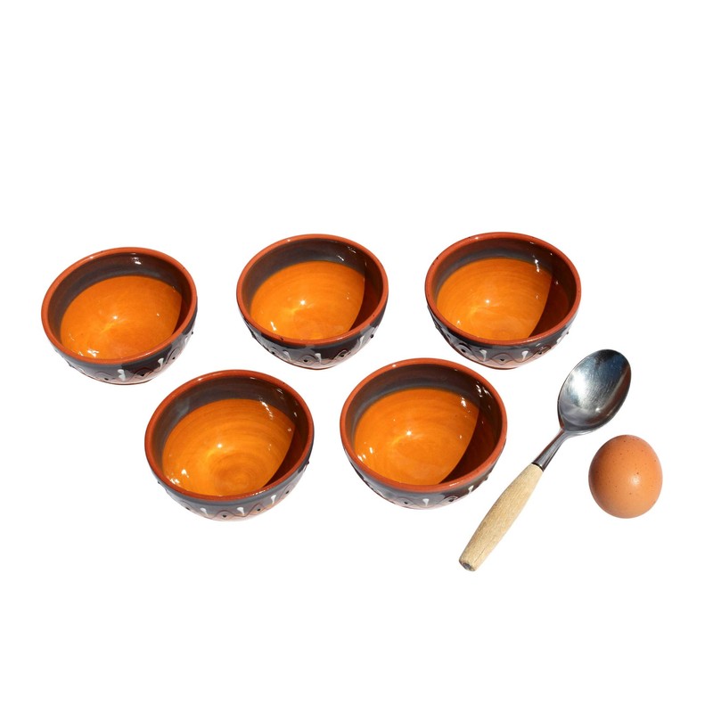 Cactus Canyon Ceramics Spanish Terracotta 5-Piece Small Salsa Bowl Set