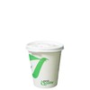 10 oz Compostable Paper Cups with White Flat Lids -