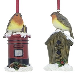 Premier 9cm Hanging Robin Christmas Tree Decoration (Choice of 2)