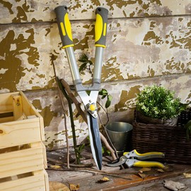 Jardineer 2Pack Hedge Shears & Pruners Set, 23.6'' Hedge Clippers for Trimming Bushes, Thick Branches, Borders, Handhled Shrub Trimmer with High Carbon Steel Wavy-Blade and Ergonomic TPR Grip