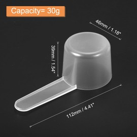 uxcell 5Pcs Plastic Measuring Spoons 30g/60ml Table Spoon Powder Scoops Spoon for Measuring Coffee Protein Powder Spices, Clear