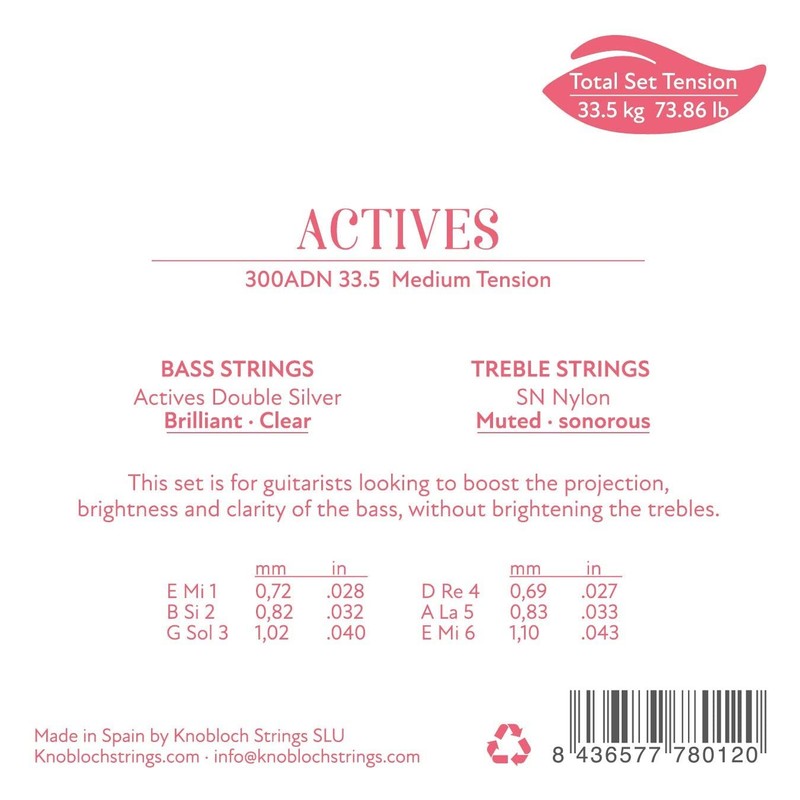 Knobloch 300ADN Actives DS SN Medium - Classical Guitar String