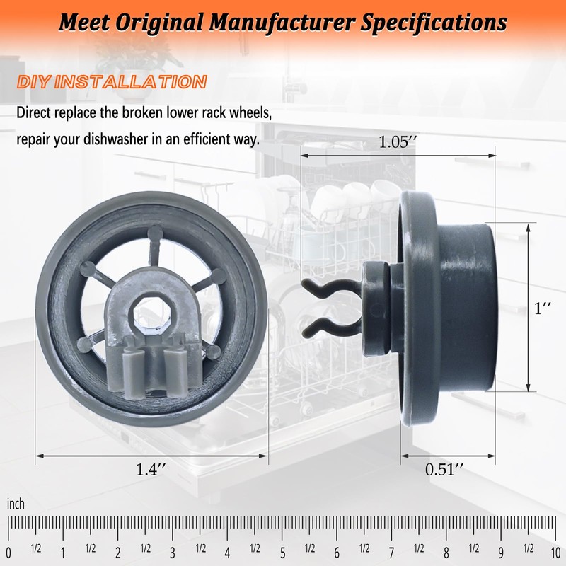 4581DD3003B Dishwasher Lower Rack Wheels 4581DD3003C for LG Dishwasher Lower