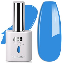 YTD Likomey Gel Nail Polish,15ml Iris Blue UV Nails Gel,Spring Summer Salon Home DIY Nail Art Manicure and Pedicure Gel Varnish,CS458