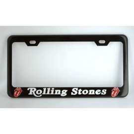 none Black “Rolling Stones” License Plate Frame Custom Made of Powder Coated Metal