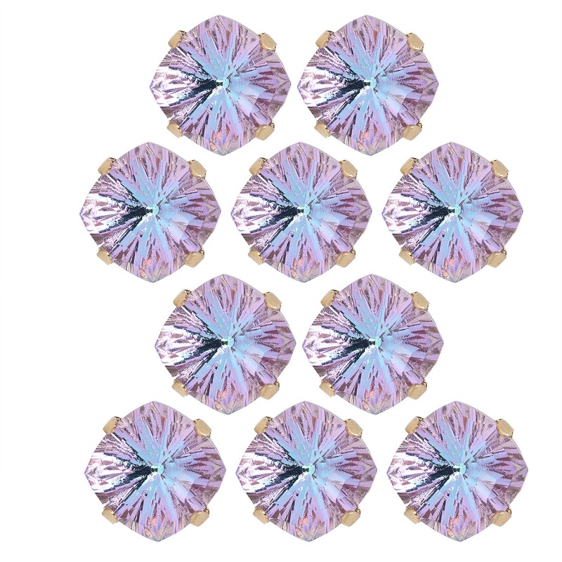 10Pcs Sewing Claw Diamond Fat Square Glass High Top Clothing