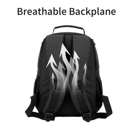 JINNUOLANG Camera Backpack for Photographers - Waterproof DSLR Bag with Tripod Holder & 17" Laptop Compartment, Anti-Theft Zippers & Adjustable Dividers (Black)