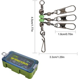 AIMALL 15PCS Wooden Shrimp Rig Swivel - Luminous Bead Turnaround Pin, 360° Rotation, Moisture Resistant, PP Material Fishing Accessories