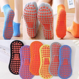 QSLKI Non-Slip Socks, Non-Slip Socks, Unisex Socks for Yoga, Home Training, Barre, Pilates, Hospital, Adults, Men, Women (Varied Colours), a