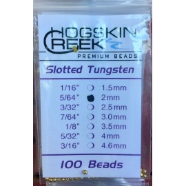 Hogskin Creek Slotted Tungsten Beads 100 Ct. Gold All Sizes 1/16 to 3/16 - 1.5 or 1/16