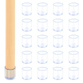 Mardatt 20Pcs 3/4"(19mm) Round Rubber Chair Leg Tips Caps, Furniture Leg Caps Chair Leg Floor Protectors Furniture Table Feet Cover Chair Leg Foot End Caps for Hardwood Floors, Clear