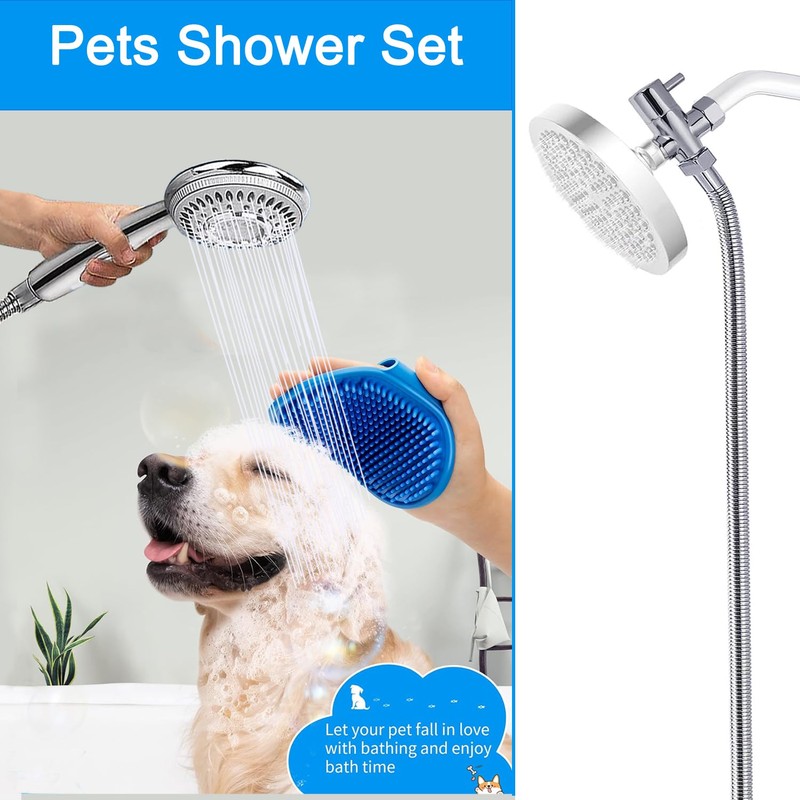 Dog Shower Attachment,Shower Head Sprayer Attachment with ON/OFF Shower Head,