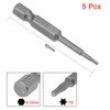 sourcing map 5 Pcs T6 Magnetic Torx Screwdriver Bits, 1/4