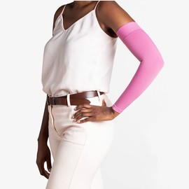 Sigvaris Specialty 561 Secure 15-20 mmHg Lymphedema Compression Armsleeve w/Dot Top Band Cocoa L3