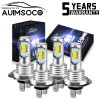 AUIMSOCO H7+H7 LED Headlight Combo 4 High Low Beam Bulbs