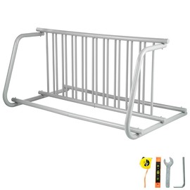 VEVOR 10 Holders Floor Bike Rack, 59\" Length All-Steel Grid Bike Rack, 10-Bike Capacity Dual-Side Storage Stand for Garages Streets Yards Bike Events