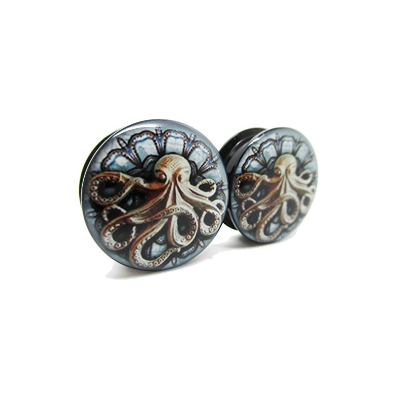 Pierced Republic Kraken Octopus Ear Plugs - Acrylic Screw-On -