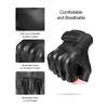 INBIKE Fingerless Motorcycle Gloves Summer Breathable Goatskin Leather Wear Resistant