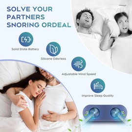 Anti Snoring Device for Men and Women, Double Vortex Stop Snoring Device,Electric Anti Snoring Devices, Adjustable and Breathable Snoring Machine,All Nose Shapes