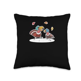 Turkey Meat Thanksgiving Shirt Pilgrim Costume Thanksgiving Day Dancing Turkey Pilgrim Poses Dabbing Throw Pillow, 16x16, Multicolor