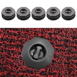 DUSCOKE 5PCS Car Carpet Fixing Clips - Double Layer Car Interior Floor Mat Safety Non-Slip Fasteners Clips - Twist-Lock Hook Fastening Accessories Foot Pad Buckle Set Universal for Most Cars (Grey)