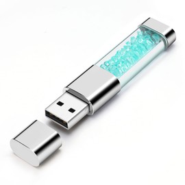 BORLTER CLAMP USB Stick 32 GB 2.0, USB Memory Stick Cute Blue Crystal Shaped USB Flash Drive Pendrive for External Data Storage