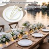 N9R 150PCS White Plastic Plates with Disposable Silverware Set, Gold