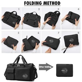 Travel Duffel Bag Gym Bag for Women,Foldable Trave Overnight Weekender Bag Tote,Folding Travel Carry On Tote Bag with Trolley Sleeve,Green Pink