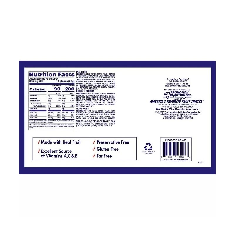 Welch's Fruit Snacks Tray, 20 ct.