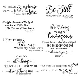 ElevateTech 7 Pcs Bible Verse Wall Stickers, Vinyl Inspirational Quote Scripture Wall Stickers Wall Decals Religious Motivational Wall Decor Wall Art Decor for Bedroom Living Room