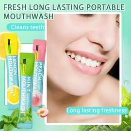 60PCS Travel Size Fruit Mouthwash,Mouthwash Set for Oral Care,Bad Breath,Alcohol-Free,Travel Size Mouth wash(A)