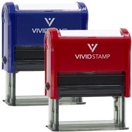 Approved/Denied by Date Self Inking Rubber Stamp - 2 Pack (Blue Ink/Red Ink) Medium