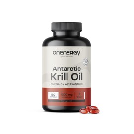 OnEnergy Krill Oil 1200 mg - Omega-3, Choline and Astaxanthin - 180 Capsules - Oil from Antarctic Krill - Support for Heart and Liver - Help with Fat Metabolism - Free from Gluten and Lactose