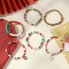 BKEPDY Set of 6 Christmas Bracelets Polymer Clay Friendship Bracelets