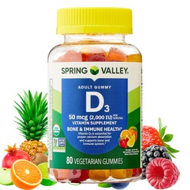SCHMIDT EMPIRE Vitamin D3 Gummies 2000 IU (50 mcg), 80 Count – Bone & Immune Health Support, Natural Fruit Flavors, Vegetarian (Pack of 1)