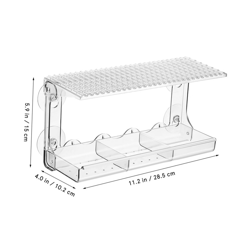 CORHAD Clear Window Bird Feeder with Suction Grip Outdoor Feeding