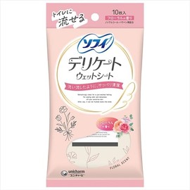 Sofy Delicate Wet Sheet, Floral Scent, Pack of 10 x 2