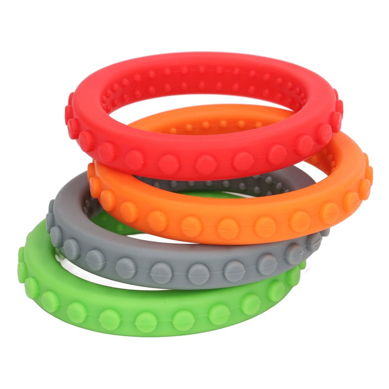 4pcs Baby Teethers Bracelet Silicone Refrigerable Heat Resistant Gum Relief