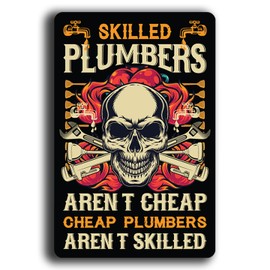 Funny Plumber Stickers - 10 Designs to Choose from - 5 Inch Waterproof Vinyl Decals for Cars, Toolboxes, Windows & More (Skilled)
