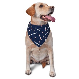 vercosee Baseball Dog Bandana,Sports Theme Washable Pets Scarf Triangle Adjustable Reversible Triangle Bibs Scarf Accessories for Game Day (Blue)